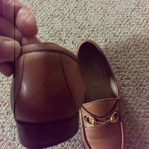 Gucci Brown Leather Horsebit Loafers